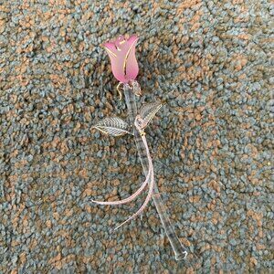 Glass Baron Blush Rose Figurine S4 422-BG with 24k Gold